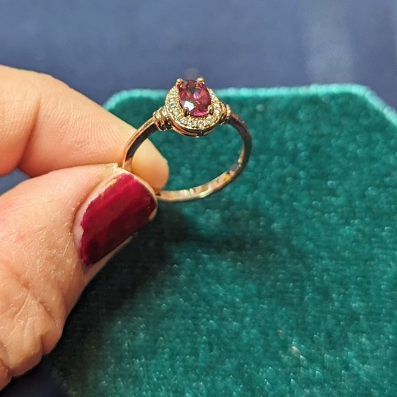 New Natural Garnet 18k rose gold plated ring size 5 $45 - Picture 5 of 6